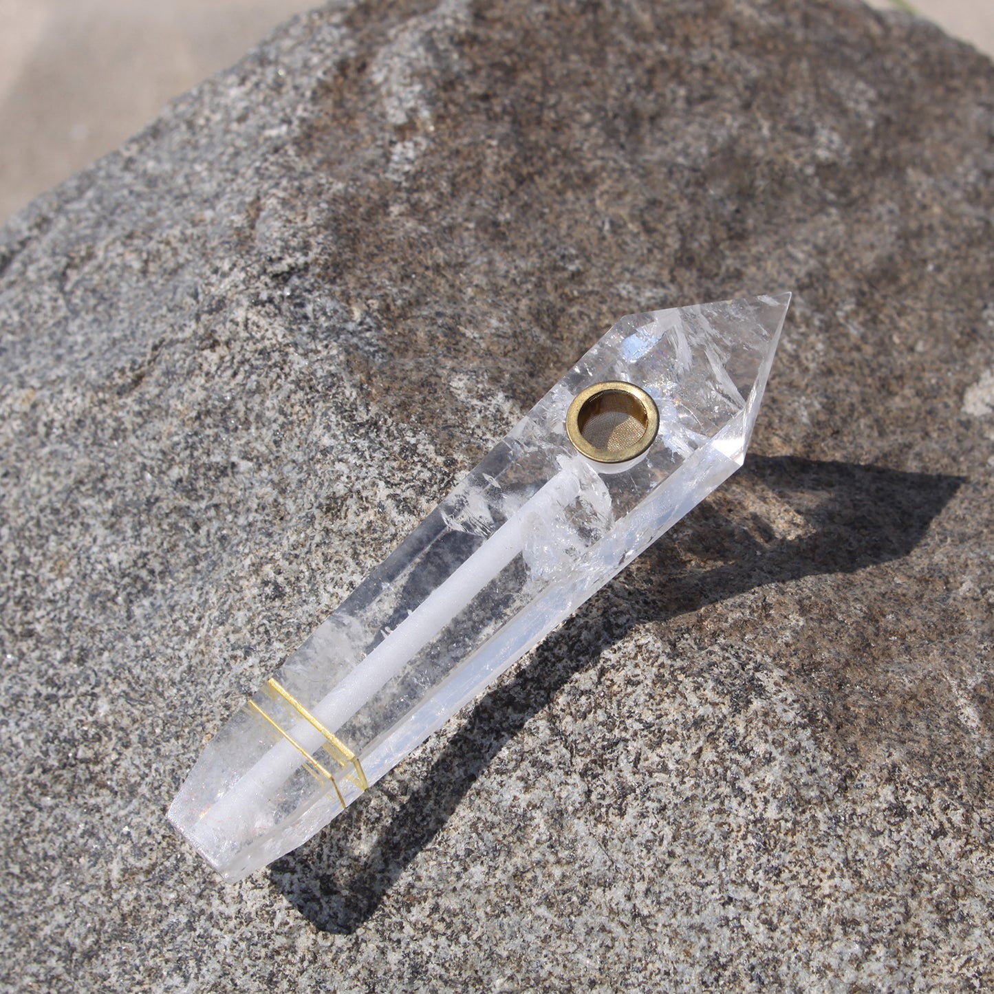 Clear Crystal Quartz Pipe